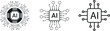 © Vector Grafix - Artificial intelligence AI processor chip icon. AI Processor circuit vector.  AI CPU icon in flat style thin line icon