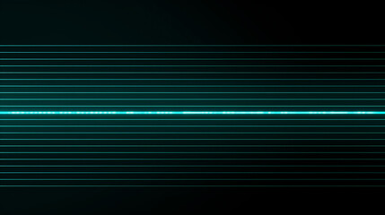 Abstract dark background with horizontal blue lines and glowing center. Modern digital design, futuristic technology and data visualization.