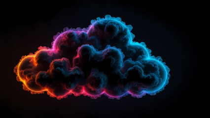 Wall Mural - Neon lighting background with Cloud shapes