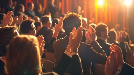 the audience clapping hands