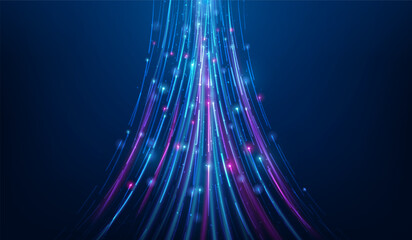 big data line online network technology on blue background. high speed internet digital wallpaper. vector illustration fantastic design.