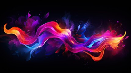 Wall Mural - A neon glowing against a dark background