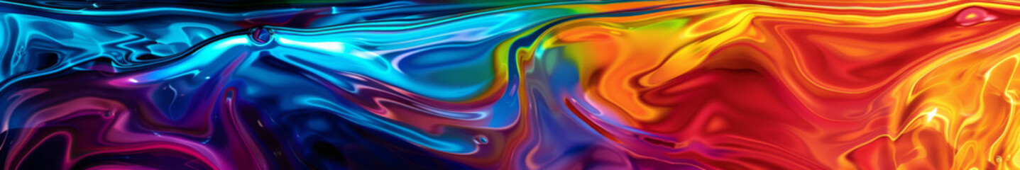 Wall Mural - surreal flowing liquid rainbow pattern in vivid colors