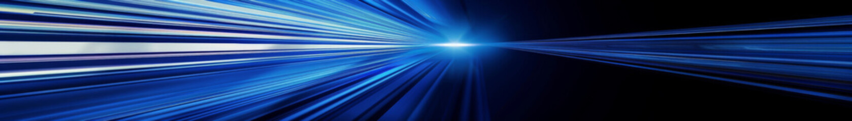 Wall Mural - Streamlined Light Ray Acceleration in Deep Blue Space