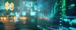 © PBMasterDesign - Digital financial graph on a screen with city lights in the background, symbolizing data analysis, trading, and economic trends.