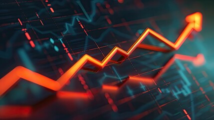 Ascending graph arrow symbolizing upward movement and profitability in stock markets