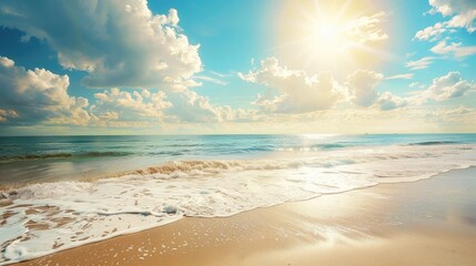 Sunny Sky Over Sandy Summer Beach