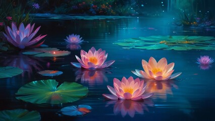 Wall Mural - water lily in the pond