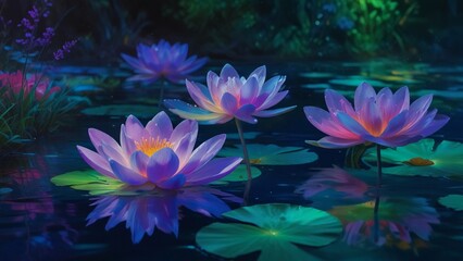 Wall Mural - water lily in the pond