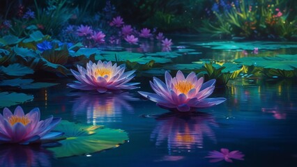 Canvas Print - water lily in the pond