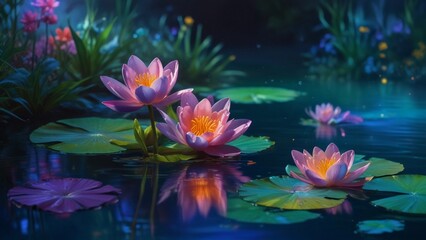 Canvas Print - water lily in the pond