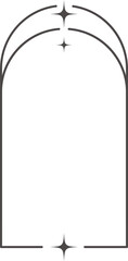 Wall Mural - outline frame with stars. aesthetic border element. minimal graphic arch shape. y2k modern simple ab