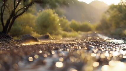 Wall Mural - the rare rainfall has brought about a temporary paradise in the normally harsh and unforgiving deser