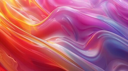 Wall Mural - virtual abstract background with colorful gradient liquid gel curves and wavy patterns in a vibrant, dynamic design