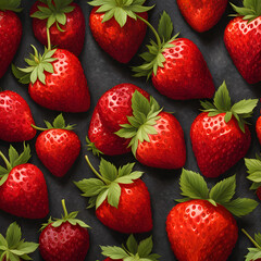 red fresh tasty strawberries, ai-generatet