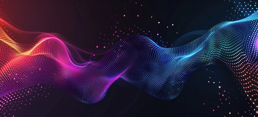 Wall Mural - Abstract digital background with glowing blue and purple dots