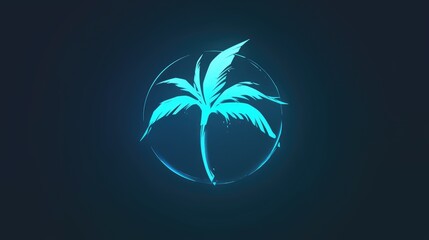 Wall Mural - Creative concept idea for a Palm logo design crafted in 2d format