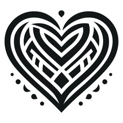 Wall Mural - Heart love symbol tribal stencil tattoo design concept