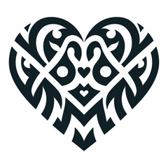 Wall Mural - Heart love symbol tribal stencil tattoo design concept