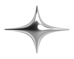 Wall Mural - 3d chrome star in futuristic cyber space y2k style. isolated vector element with a spark or flash ab
