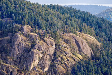 Scenic view of Mount Maxwell from Mount Bruce, Salt Spring Island, BC Canada