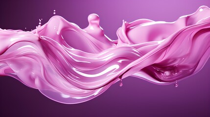 Wall Mural - purple abstract liquid wave isolated on white background. purple pigment forming a straight line over white background