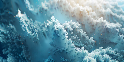 A close up of a wave in the ocean.Generate a surreal dark cloud of binary code.

