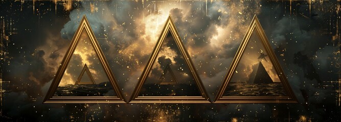 Wall Mural - Cryptic AAA Logo with Cosmic Background