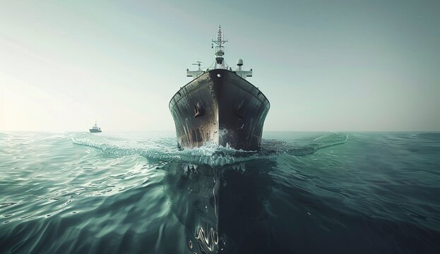 Maritime Panorama: A Ship's Journey Across the Sea