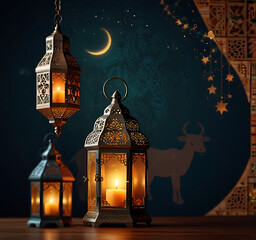 Wall Mural - Islamic holiday celebration background suitable for Ramadan, Eid or Hari Raya