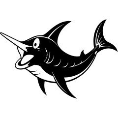 Canvas Print - shark vector silhouette illustration