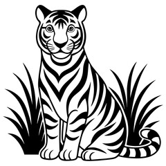 Wall Mural - tiger vector silhouette illustration