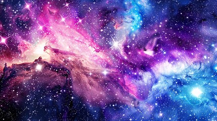 Poster - Vibrant Cosmic Nebula Art Print