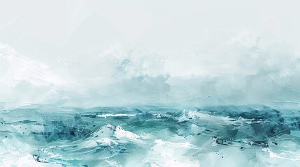 Wall Mural - Serene Ocean View with Artistic Overlay