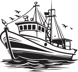 Wall Mural - Fishing Boat Vector Illustration