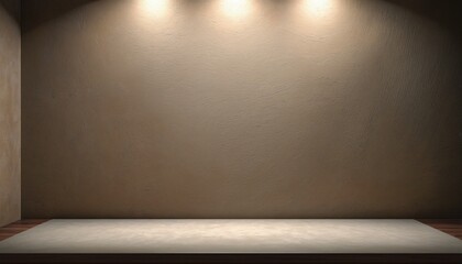 Poster - Empty Room with brown wall and light