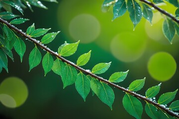 Wall Mural - green branches in the forest 3x2