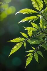 Wall Mural - green branches in the forest 2x3