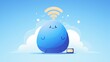© AkuAku - A cartoon cartoon character paired with a Wi Fi symbol is the perfect visual for content related to the Internet connection and more