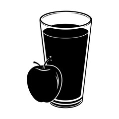 Wall Mural - apple juice vector silhouette illustration