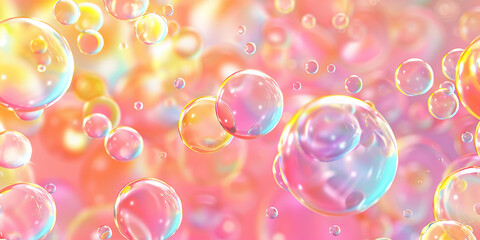 Wall Mural - Bubble Burst: Floating bubbles in varying sizes and colors, creating a light-hearted and cheerful background pattern