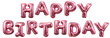 © Olga - Foil pink 3d birthday metallic helium balloon text Happy Birthday isolated on cutout PNG file.