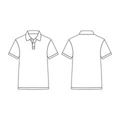 Wall Mural - back front short sleeve polo mockup vector illustration