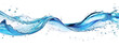 © paweena - Abstract blue water wave splash on white background, perfect for design, art, and commercial use.