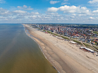 Wall Mural - Aerial from the city Zandvoort aan Zee at the North Sea in the Netherlands