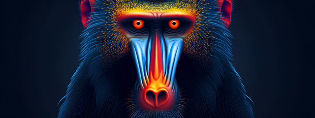 Poster - cute baboon illustration