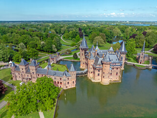 Sticker - Aerial from castle De Haar in Haarzuilens the Netherlands