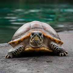 turtle on the rock