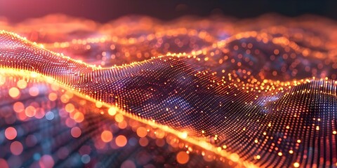 Binary code network nodes with abstract data flow futuristic technology background concept. Concept Binary Code, Network Nodes, Data Flow, Futuristic Technology, Abstract Background