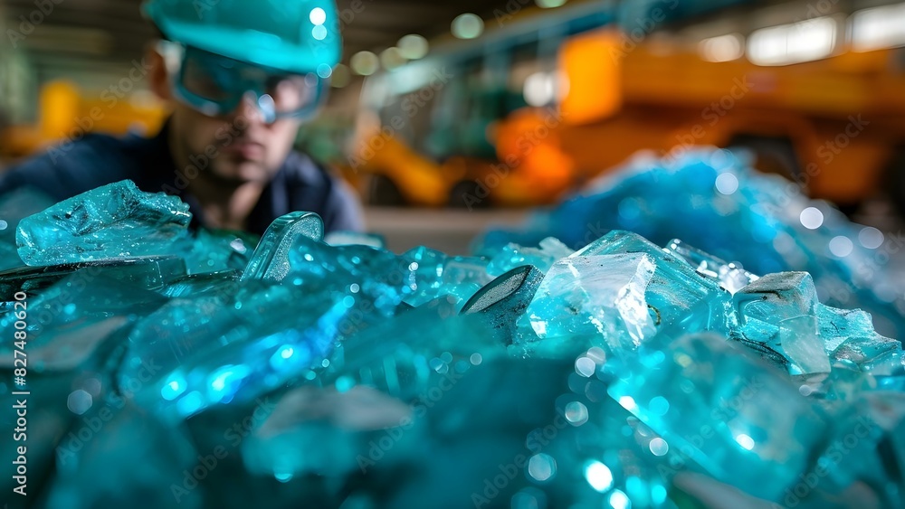 Sorting Broken Glass by Color in a Glass Recycling Workshop: Ensuring ...